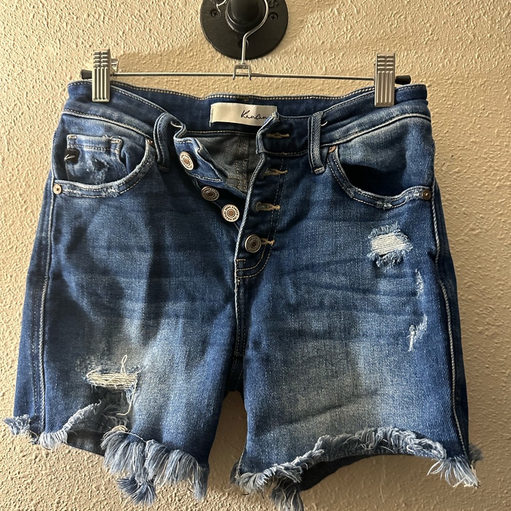 KanCan Blue Distressed Jean Shorts